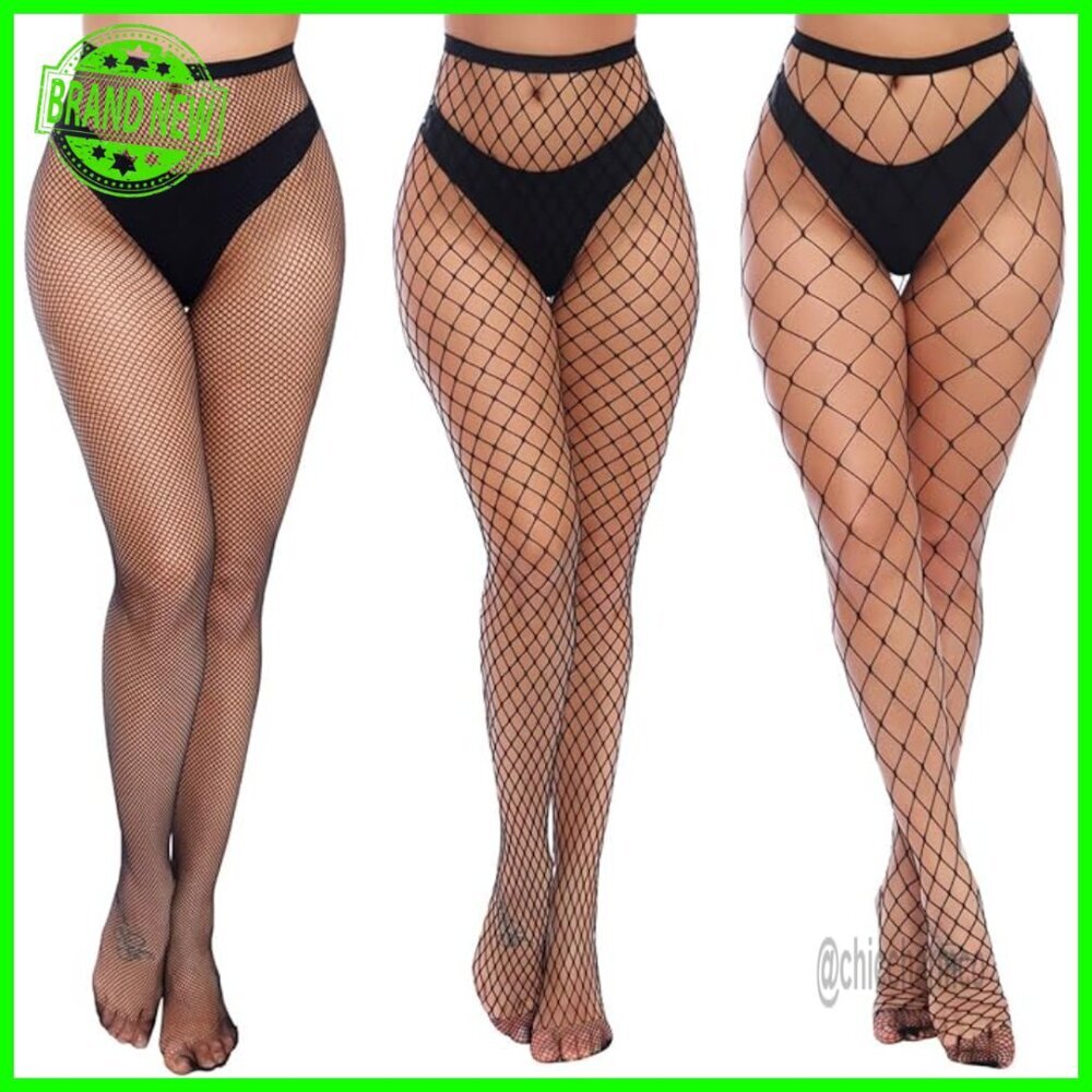 High Waist Fishnet Tights, Thigh High Pantyhose, One Size Fits 4-12